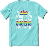 Some Men Are Queens | Pride T-Shirt | Grappig LHBTIQ+ / LGBTQ / Gay / Homo / Lesbi Cadeau Shirt | Dames - Heren - Unisex | Tshirt Kleding Kado | - Licht Blauw - XXL