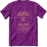 30 Jaar Legendarisch Gerijpt T-Shirt | Oud Roze - Ivoor | Grappig Verjaardag en Feest Cadeau Shirt | Dames - Heren - Unisex | Tshirt Kleding Kado | - Paars - L