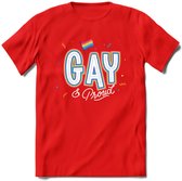 Gay | Pride T-Shirt | Grappig LHBTIQ+ / LGBTQ / Gay / Homo / Lesbi Cadeau Shirt | Dames - Heren - Unisex | Tshirt Kleding Kado | - Rood - M