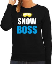 Apres ski sweater Snow Boss / sneeuw baas zwart  dames - Wintersport trui - Foute apres ski outfit/ kleding/ verkleedkleding XS