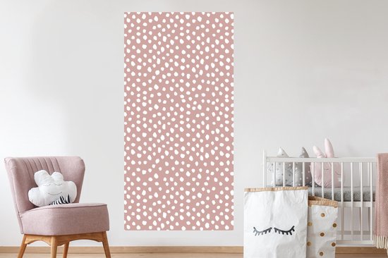 Stickers muraux - Film autocollant - Points - Wit - Rose - 80x160 cm - Film adhésif - Stickers muraux Chambre d'enfant - Papier peint autocollant