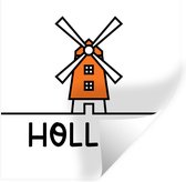 Muurstickers - Sticker Folie - Molen - Nederland - Spreuken - Oranje - 50x50 cm - Plakfolie - Muurstickers Kinderkamer - Zelfklevend Behang - Zelfklevend behangpapier - Stickerfolie