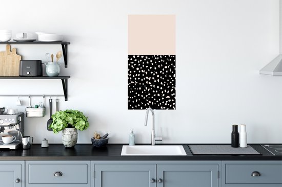Stickers Stickers muraux - Pois - Beige - Zwart - 40x80 cm - Feuille adhésive