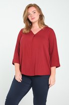 Paprika Dames Blouse in effen viscose - Outdoorblouse - Maat 52