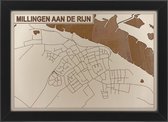 Houten stadskaart van Millingen aan de Rijn