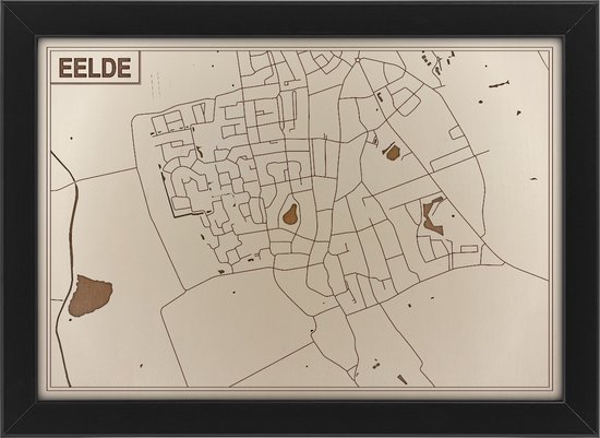 Houten stadskaart van Eelde