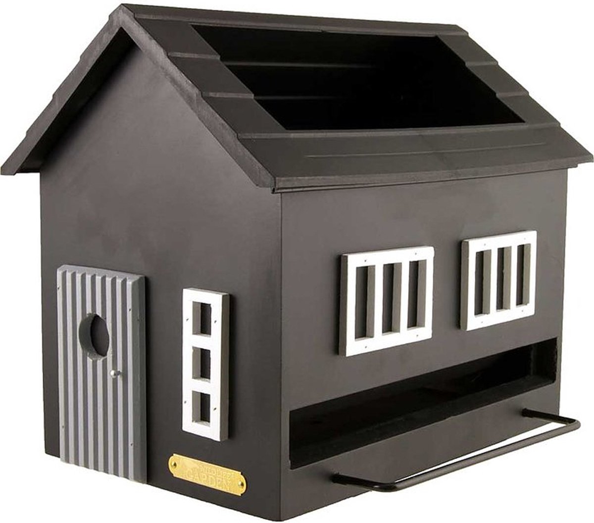 Wildlife Garden vogelvoederhuis met bad zwart
