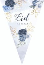 Ramadan decoratie: Slinger - Eid Mubarak Peony blue