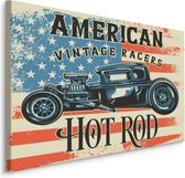 Schilderij - American Vintage Racers, Hot Rod, Premium Print