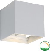 LED Cube Buiten Wandlamp 6W | Dim to Warm | IP65 | Wit | 2000-3000K