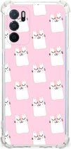 Telefoon Hoesje OPPO A54s | A16 | A16s Back Cover Siliconen Hoesje met transparante rand Sleeping Cats