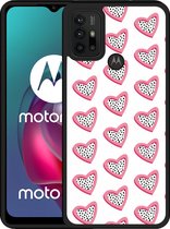 Motorola Moto G10 Hardcase hoesje Hartjes Met Stippen - Designed by Cazy