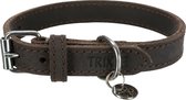 Trixie halsband hond rustic vetleer donkerbruin