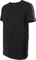 Calvin Klein band logo O-hals shirt zwart - M