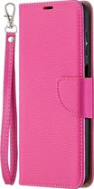 Mobigear Telefoonhoesje geschikt voor Samsung Galaxy A12 Hoesje | Mobigear Excellent Bookcase Portemonnee | Pasjeshouder voor 2 Pasjes | Telefoonhoesje voor Pinpas / OV Kaart / Rijbewijs - Magenta