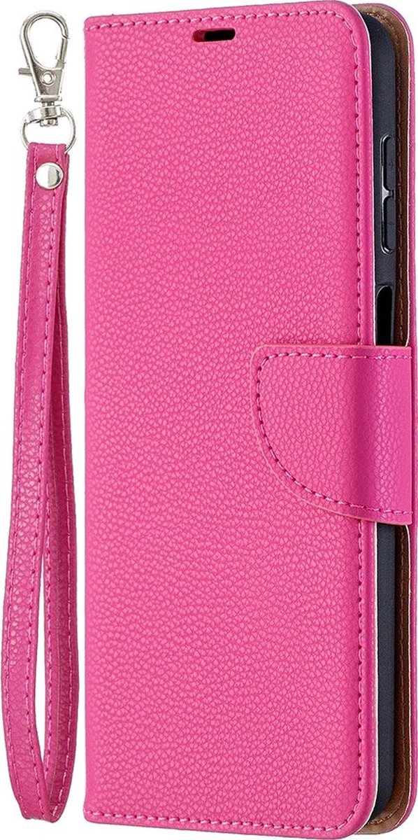 Mobigear Telefoonhoesje geschikt voor Samsung Galaxy A12 Hoesje | Mobigear Excellent Bookcase Portemonnee | Pasjeshouder voor 2 Pasjes | Telefoonhoesje voor Pinpas / OV Kaart / Rijbewijs - Magenta