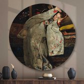 Artistic Lab Poster - Muurcirkel Girl In Kimono Round Dibond - Multicolor