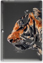 Hoes Lenovo Tab 10 | Tab 2 A10-30 Siliconen Cover Ontwerpen Tiger met transparant zijkanten