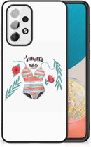 Telefoon Hoesje Geschikt voor Samsung Galaxy A73 TPU Siliconen Hoesje met Zwarte rand Boho Summer