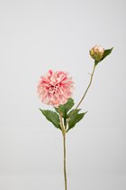 Kunstbloem - Dahlia hillcrest - topkwaliteit decoratie - 2 stuks - zijden bloem - oranje - 10 cm hoog