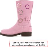 Shoesme roze suède laarzen met bloemetjes