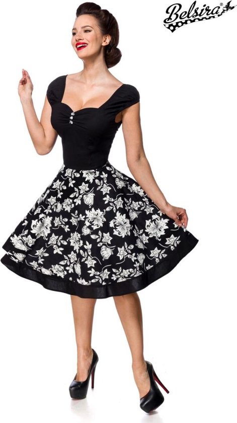 Belsira Belsira - 50050 Swing jurk - Zwart/Wit | Attitude Holland
