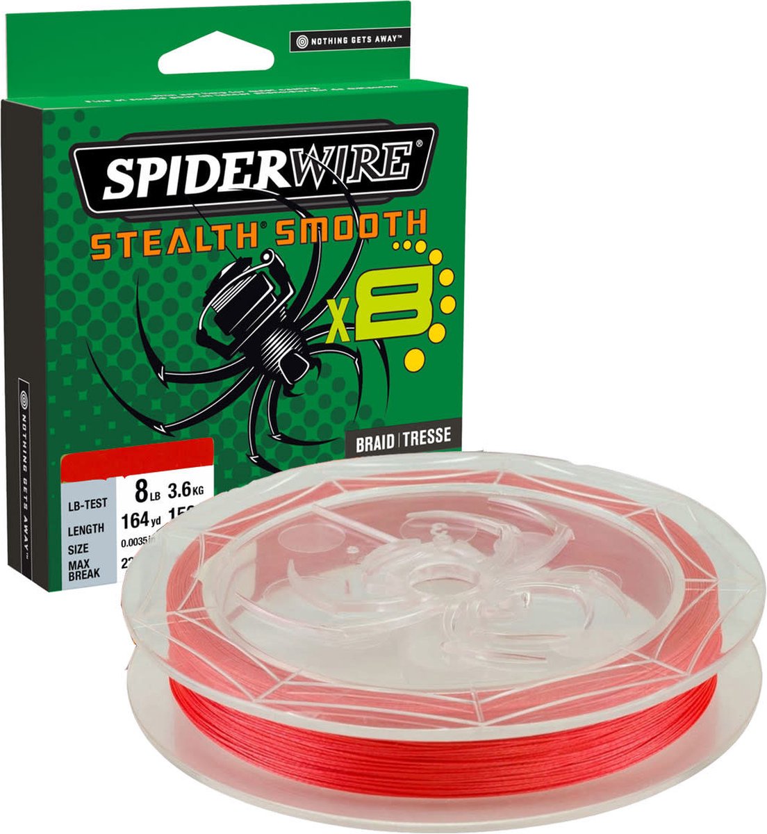 SpiderWire Stealth Smooth 8 - Code Red - 18.0kg - 0.19mm - 150m - Rood