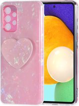 UNIQ Accessory hoesje voor Samsung Galaxy A52 - TPU Backcover - Heartshaped Popsocket - Roze