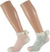 Lage bedsokken dames | Roze | One Size | Slaapsokken | Warme sokken dames | Winter sokken | Bedsokken dames maat 39 42 | Fluffy sokken | Warme sokken | Bedsokken | Fleece sokken |