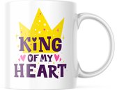 Valentijn Mok met tekst: king of my heart | Valentijn cadeau | Valentijn decoratie | Grappige Cadeaus | Koffiemok | Koffiebeker | Theemok | Theebeker