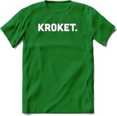Kroket - Snack T-Shirt | Grappig Verjaardag Kleding Cadeau | Eten En Snoep Shirt | Dames - Heren - Unisex Tshirt | - Donker Groen - S