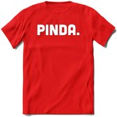 Pinda - Snack T-Shirt | Grappig Verjaardag Kleding Cadeau | Eten En Snoep Shirt | Dames - Heren - Unisex Tshirt | - Rood - M