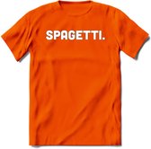 Spagetti - Snack T-Shirt | Grappig Verjaardag Kleding Cadeau | Eten En Snoep Shirt | Dames - Heren - Unisex Tshirt | - Oranje - XXL