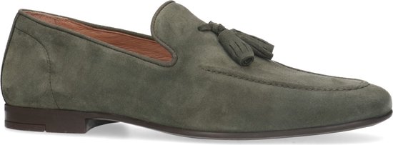 Manfield - Heren - Donkergroene suède loafers met kwastjes - Maat 43 |  bol.com