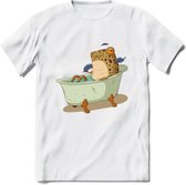 Badkuip kikker onderwater T-Shirt Grappig | Dieren reptiel Kleding Kado Heren / Dames | Animal Skateboard Cadeau shirt - Wit - XL