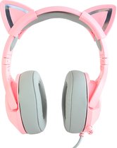 Onikuma K9 - Gaming Headset - Met Microfoon - Roze Koptelefoon - Kattenoren