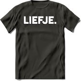 Liefje - Valentijn T-Shirt | Grappig Valentijnsdag Cadeautje voor Hem en Haar | Dames - Heren - Unisex | Kleding Cadeau | - Donker Grijs - XXL