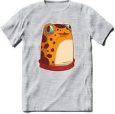 Hello there T-Shirt Grappig | Dieren kikker Kleding Kado Heren / Dames | Animal Skateboard Cadeau shirt - Licht Grijs - Gemaleerd - XXL