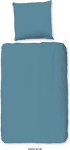 dekbedovertrekset 140x220cm katoen (strijkvrij) adria blauw