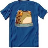 Kikkker vriend T-Shirt Grappig | Dieren reptielen Kleding Kado Heren / Dames | Animal Skateboard Cadeau shirt - Donker Blauw - 3XL
