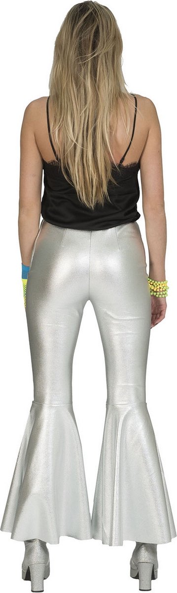 Funny Fashion - Glitter & Glamour Kostuum - Disco Fever Broek Glinsterend  Zilver Vrouw... | bol.com