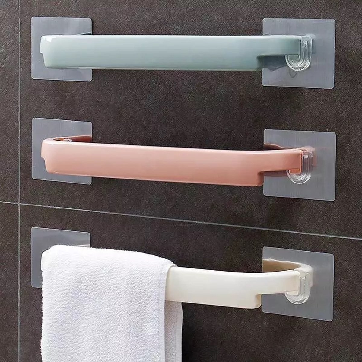 Handdoekrek Badkamer Zelfklevend Kleur Licht Roze