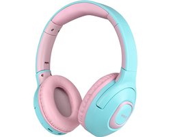 WiseQ Unbreakable Draadloze Koptelefoon Voor Kinderen - Kinderkoptelefoon - 45 uur batterij - Bluetooth 5.0 - Begrensd - Unicorn-Bubblegum
