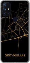 Geschikt voor OnePlus Nord N10 5G hoesje - Sint-Niklaas - Kaart - Goud - Siliconen Telefoonhoesje