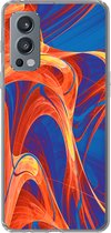 Telefoonhoesje Geschikt voor OnePlus Nord 2 5G hoesje - Kunst - Golven - Kleur - Psychedelisch - Siliconen Telefoonhoesje