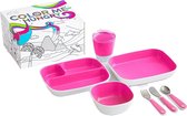Munchkin color me hungry pink- 7 delige eetset