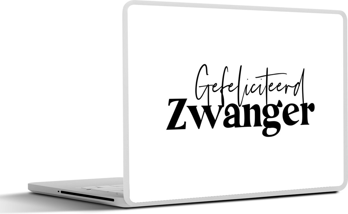 Laptop sticker - 12.3 inch - Spreuken - Gefeliciteerd zwanger - Quotes - Mama - 30x22cm - Laptopstickers - Laptop skin - Cover