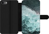 Bookcase Geschikt voor iPhone 8 telefoonhoesje - Natuursteen - Kristallen - Luxe - Met vakjes - Wallet case met magneetsluiting