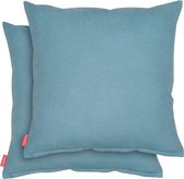 Blumtal Chenille Kussenslopen - Set van 2 - Zacht en met Blinde Rits - Kussenhoes 50 x 50, Storm Blue - Blauw