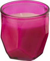 Kaars | glas | fuchsia | 9x9x (h)9.5 cm